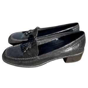 Vaneli Vintage Shiny Black Tassel Heel Loafer 8 N Business Casual Black Tie